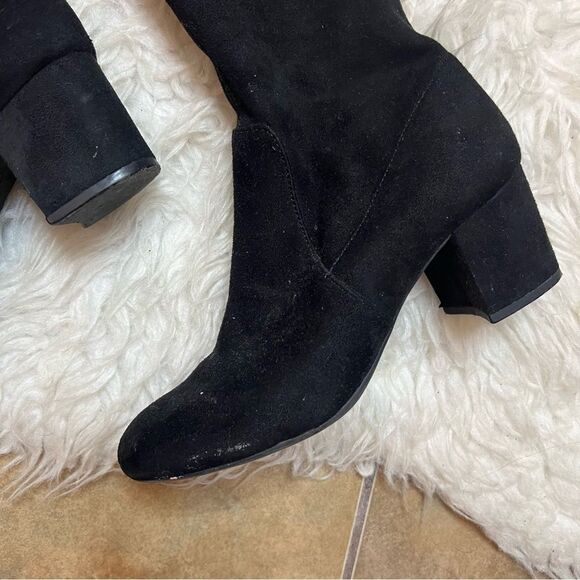Gianni Bini Stretch Knee High Black fall & winter suede style Boots 6.5 - Picture 4 of 16